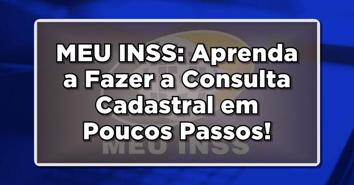 MEU INSS: Aprenda a Fazer a Consulta Cadastral em Poucos Passos!