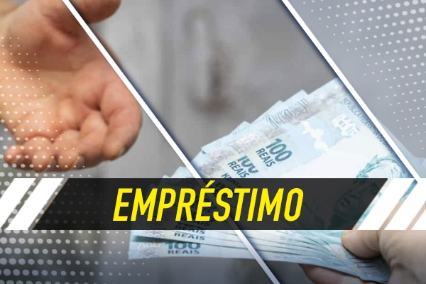 notas de cem reais, com a palavra empréstimo em destaque, para ilustrar a queda dos juros do consignado inss.