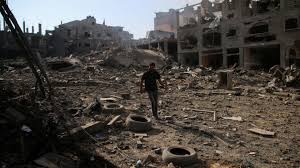 imagens da Faixa de Gaza para falar sobre o Brasileiro ferido em Rafah