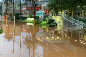 imagem dos alagamentos em Porto Alegre