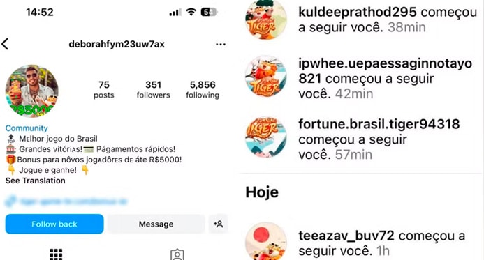 print de contas spam