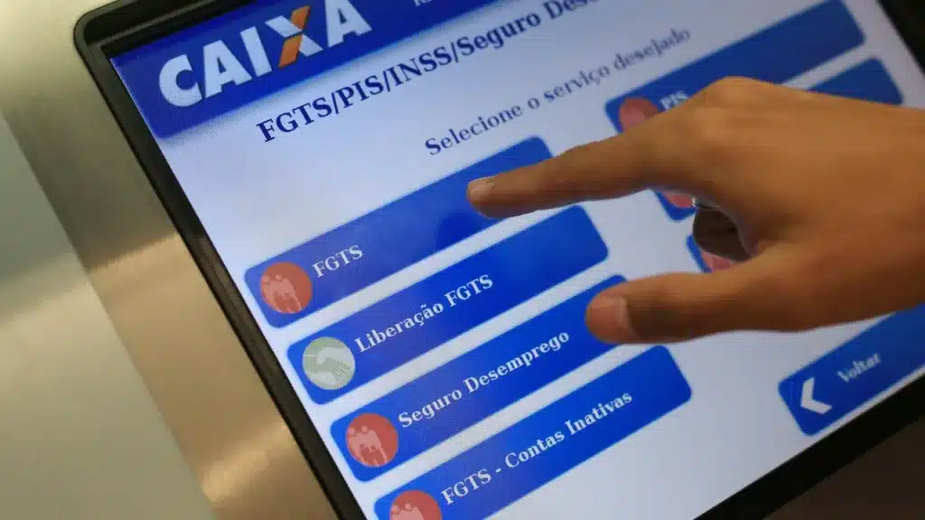 tela do computador com fgts da caixa
