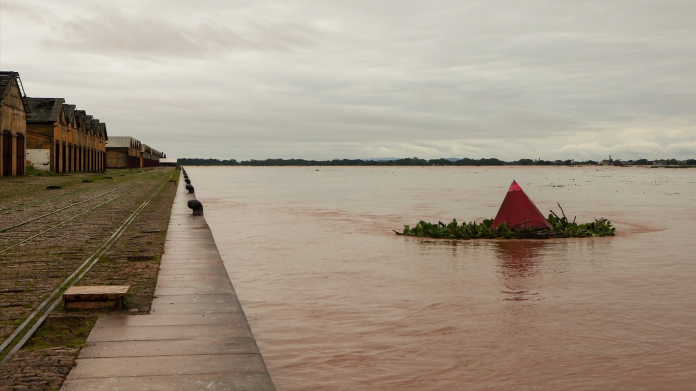 Rio Guaíba. (Fonte: Luciano Lanes/PMPA)