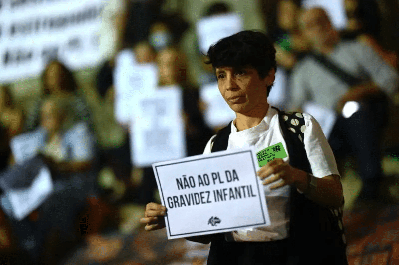 Protesto contra PL do aborto