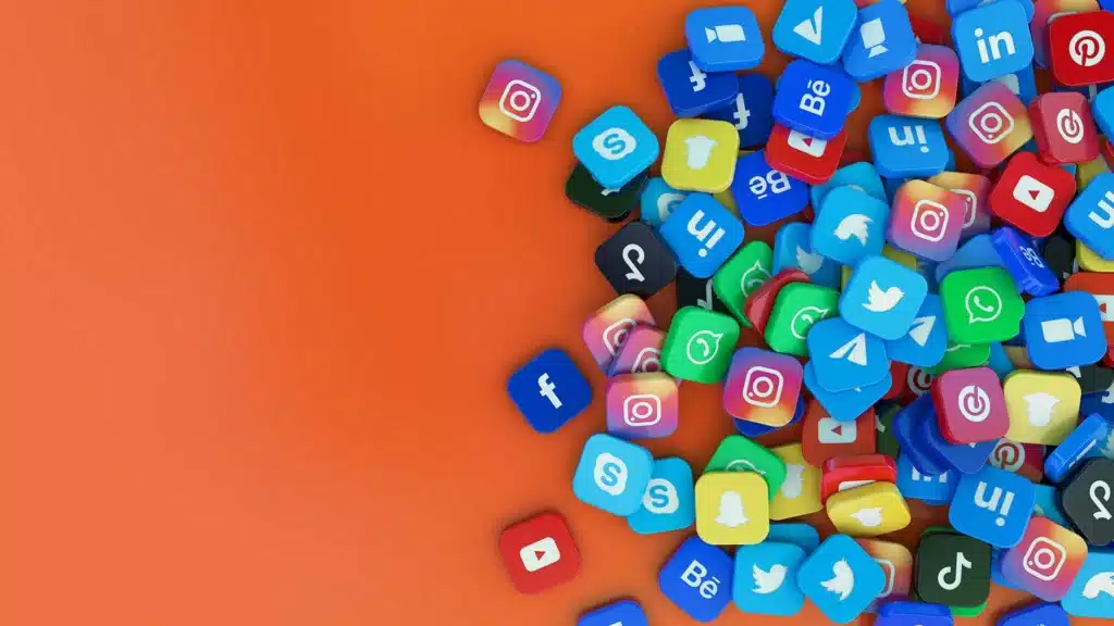 ícones de redes sociais