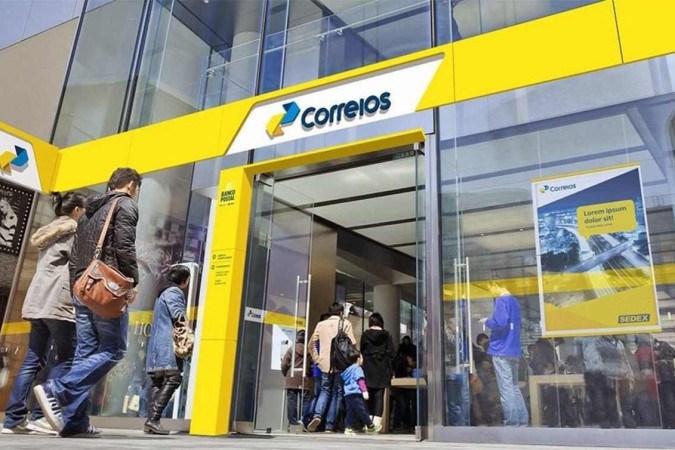 faixada de uma agência do correios