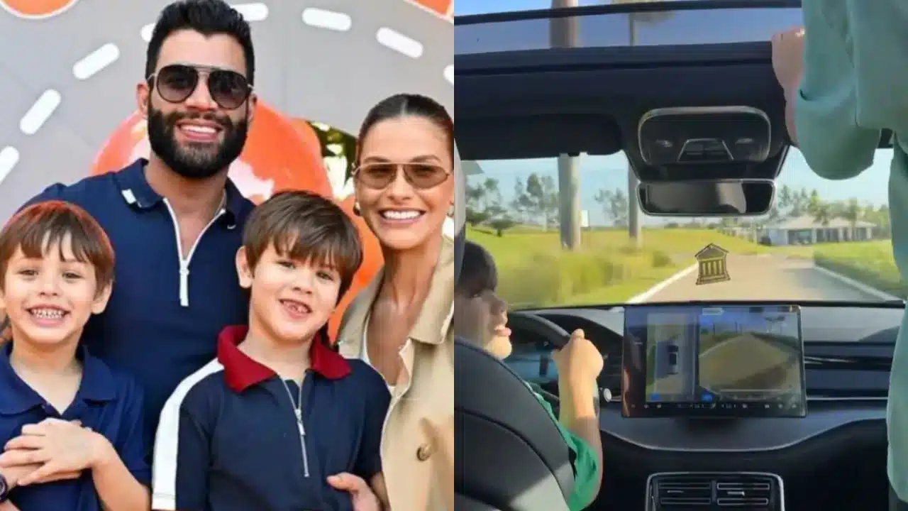 Filho de Gusttavo Lima é pego dirigindo com 7 anos de idade
